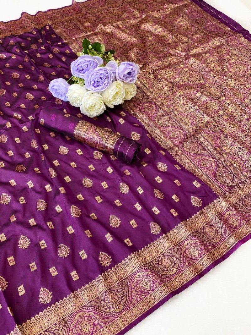 Self Elampillai Silk Rich Copper Zari Weaving Pallu Saree